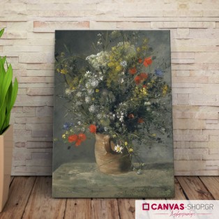 Auguste Renoir:  Λουλούδια στο βάζο, πίνακας σε καμβά