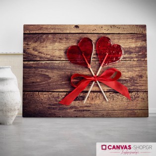 Γλειφιτζούρια καρδιές, πίνακας σε καμβά