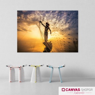 Ψάρεμα, πίνακας σε καμβά