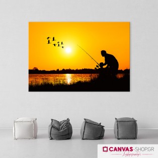 Ψάρεμα, πίνακας σε καμβά