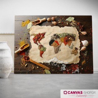 Χάρτης από Μπαχαρικά , πίνακας σε καμβά