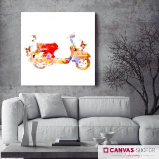 Vespa με Πεταλούδες , πίνακας σε καμβά