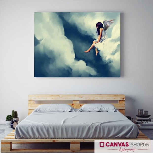 Άγγελος στα Σύννεφα , πίνακας σε καμβά