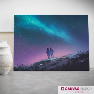 Κοιτάζοντας  τ'αστέρια , πίνακας σε καμβά