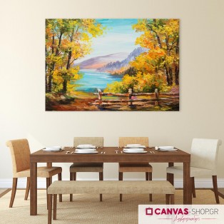 Λίμνη στο Δάσος, πίνακας σε καμβά