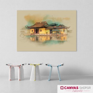 Κινέζικο Κτίριο, πίνακας σε καμβά