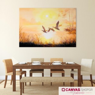 Πουλιά, πίνακας σε καμβά