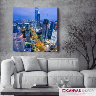 Ουρανοξύστες στη Σαγκάη, πίνακας σε καμβά