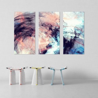 Αφηρημένη Τέχνη, τρίπτυχος πίνακας σε καμβά