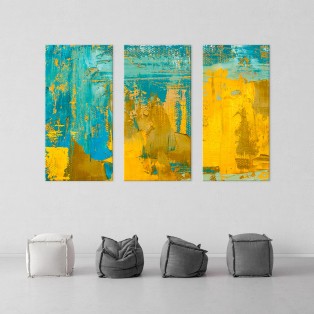 Αφηρημένη Τέχνη, τρίπτυχος πίνακας σε καμβά