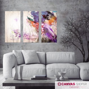 Αφηρημένη Τέχνη, τρίπτυχος πίνακας σε καμβά