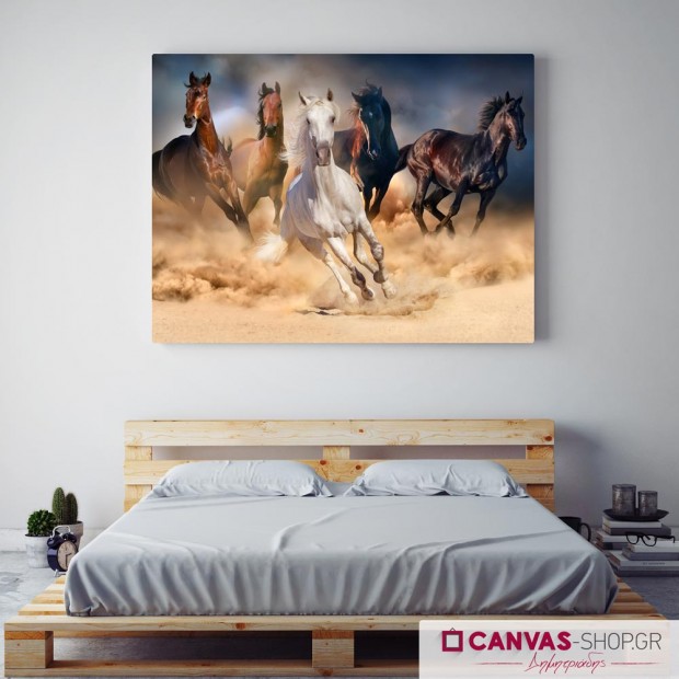 Άλογα, πίνακας σε καμβά